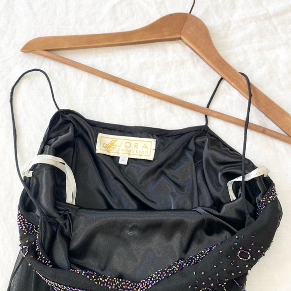 Jora Collection Silk Beaded Spaghetti Strap Formal Dress - Picture 10 of 16